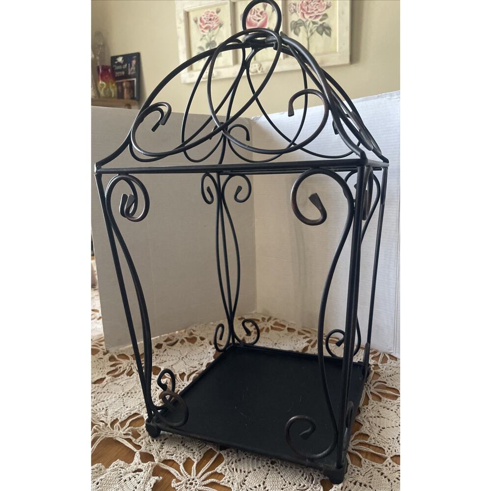 Partlite Symphony Lantern HB4106U Black Hanging Cage Candle Holder 16” X 9” XL - Picture 5 of 8
